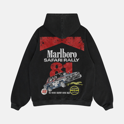 Retro Oversized Safari Rally Hoodie